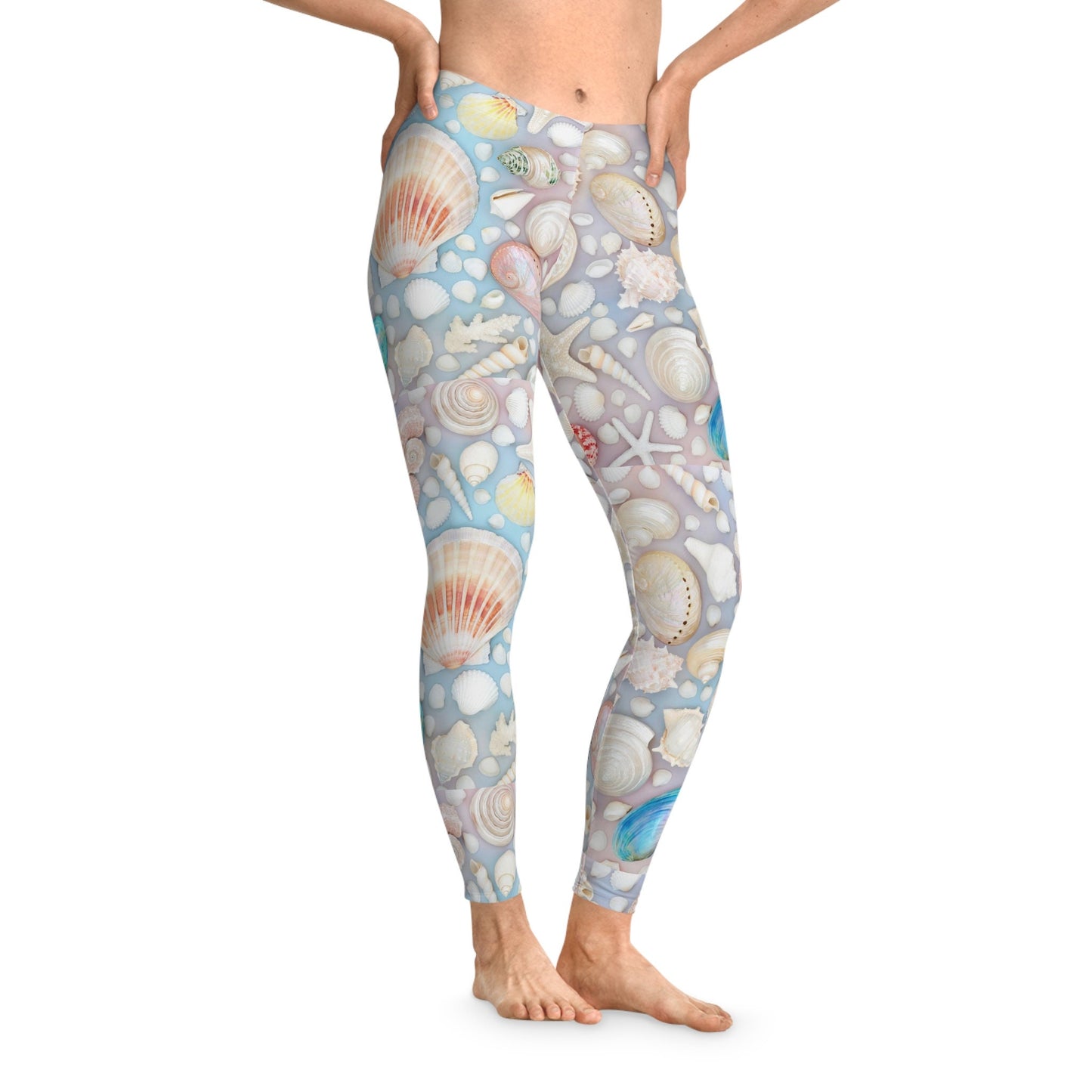 Colorful Stretchy Leggings Seashells