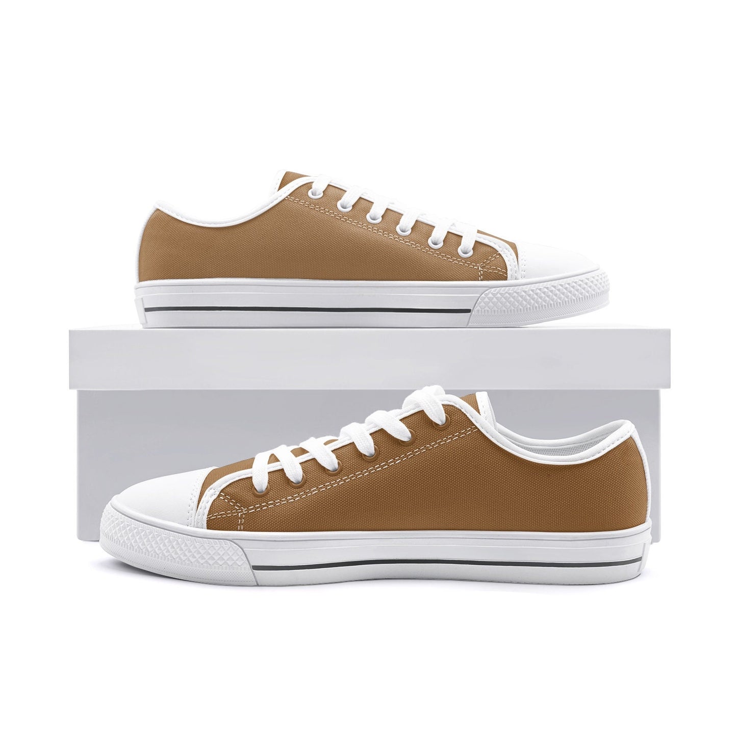 Brown Sneakers Low Top Canvas Shoes Unisex