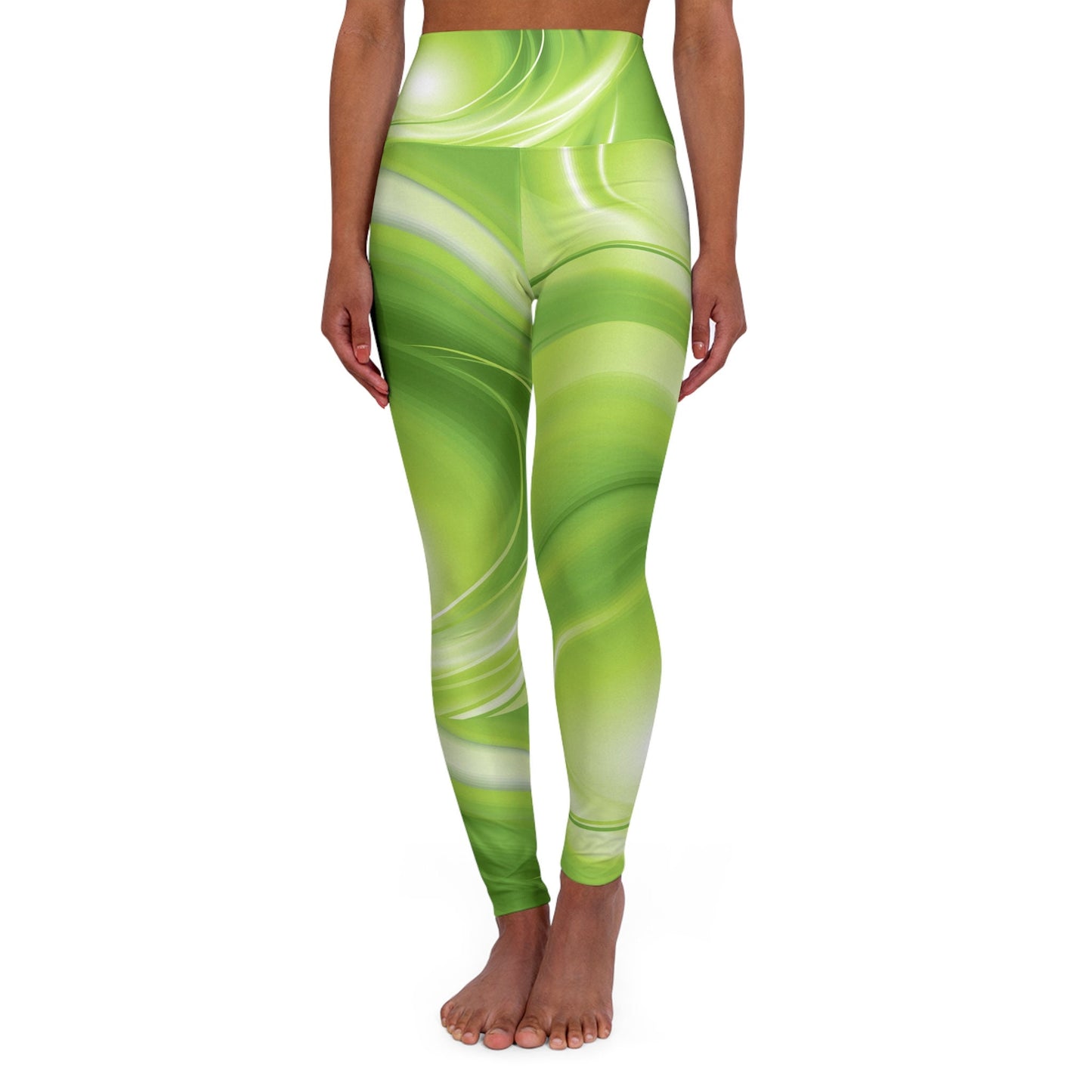 High Waisted Green Yoga Leggings