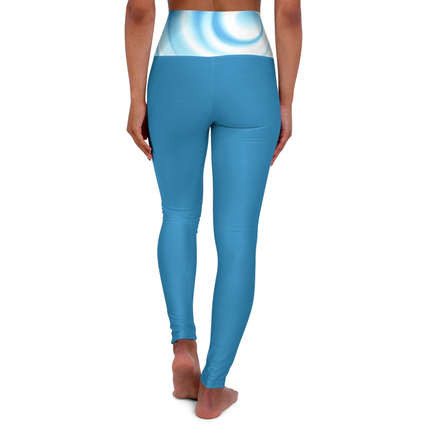 High Waisted Blue Yoga Leggings