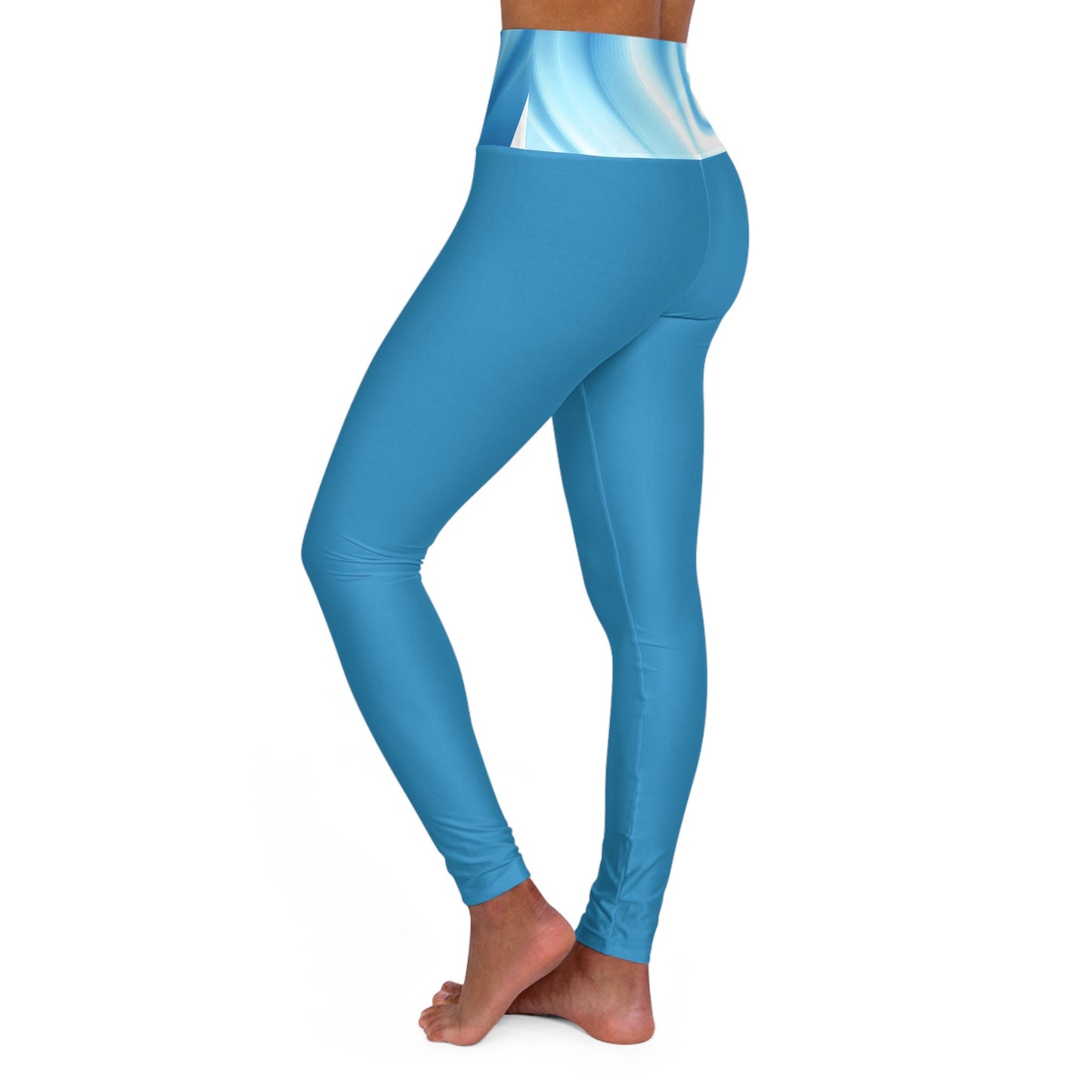 High Waisted Blue Yoga Leggings
