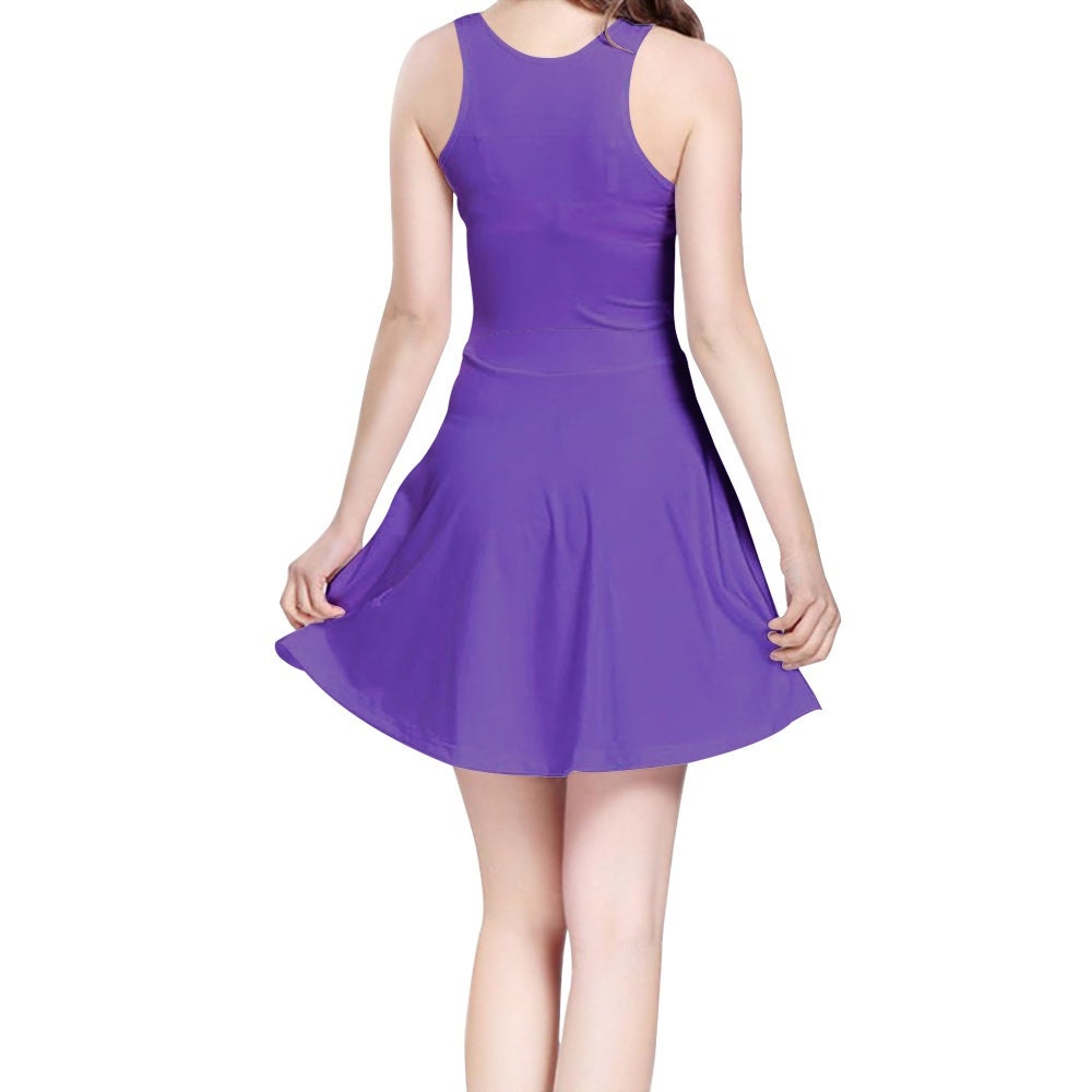 Purple Dress Women's Sleeveless Midi Casual Flared Skater Dress