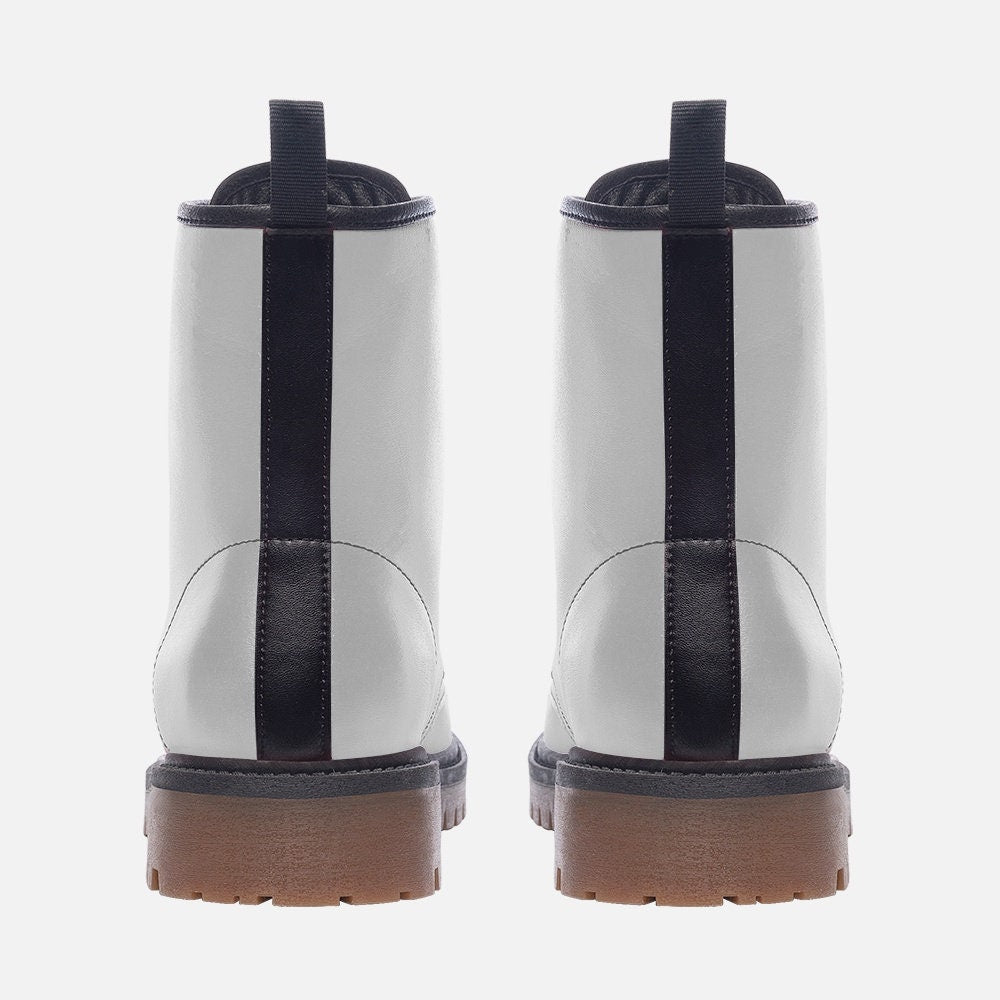 White and Pink Boots Casual Leather Lightweight Pink boots