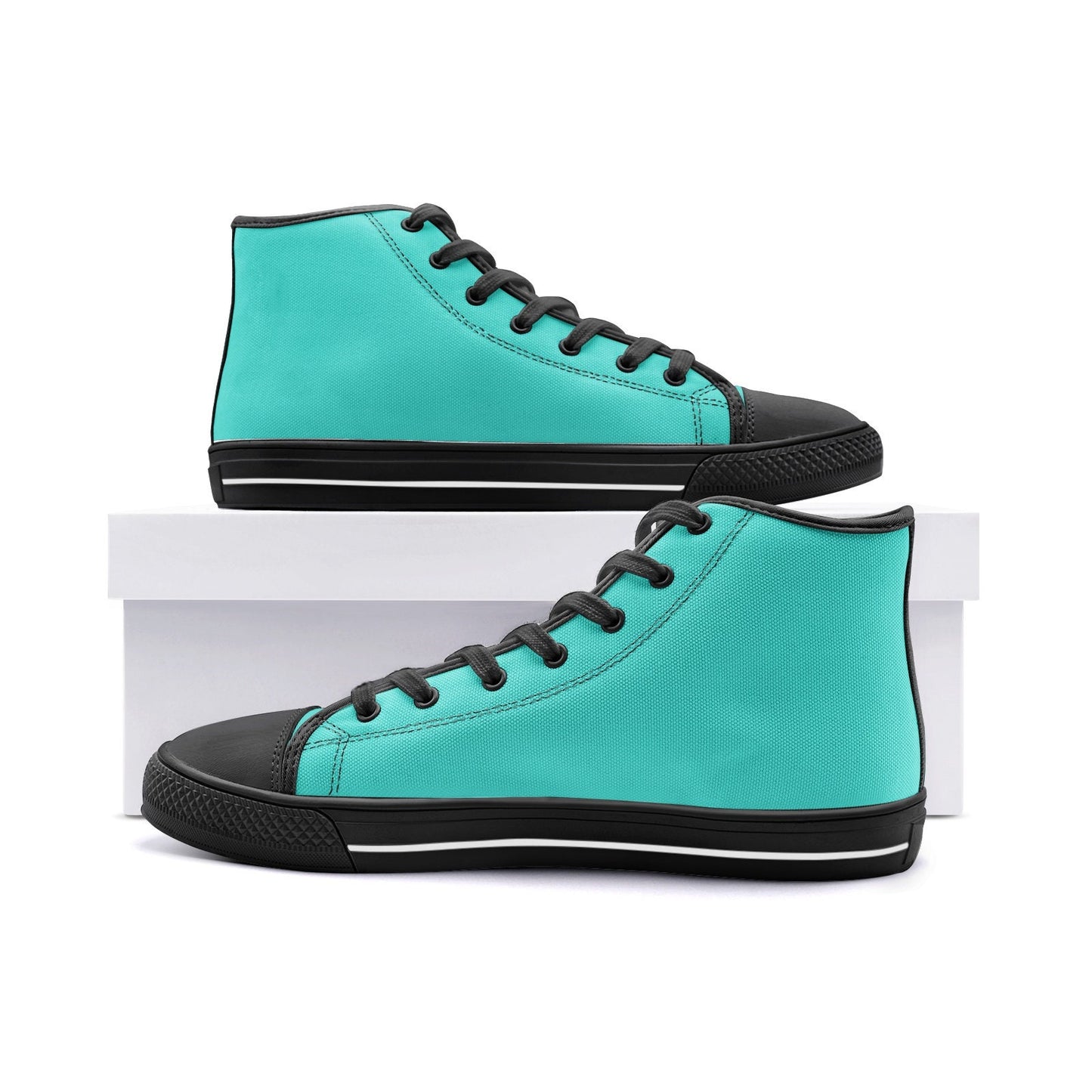 Teal Unisex High Top Canvas Shoes