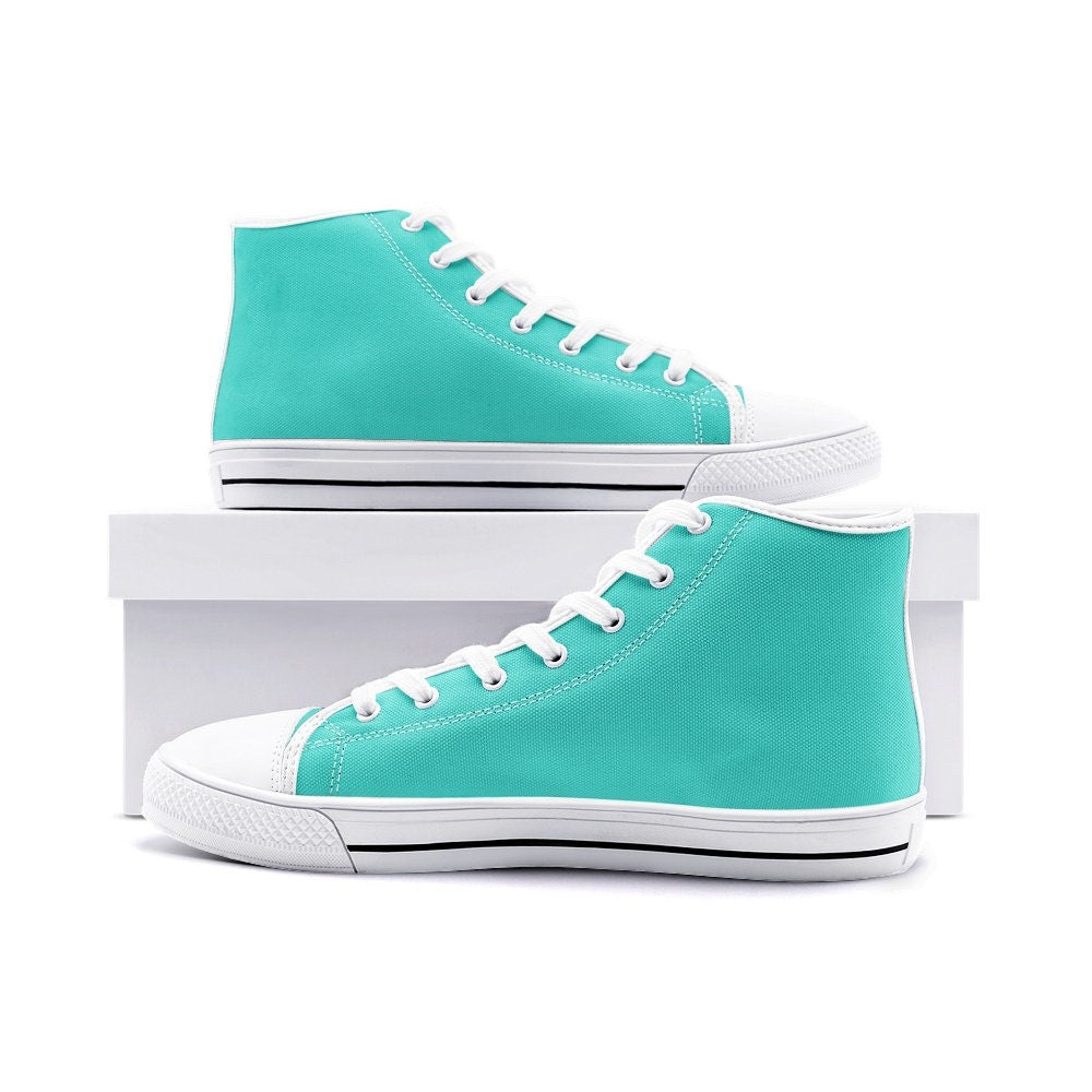 Teal Unisex High Top Canvas Shoes
