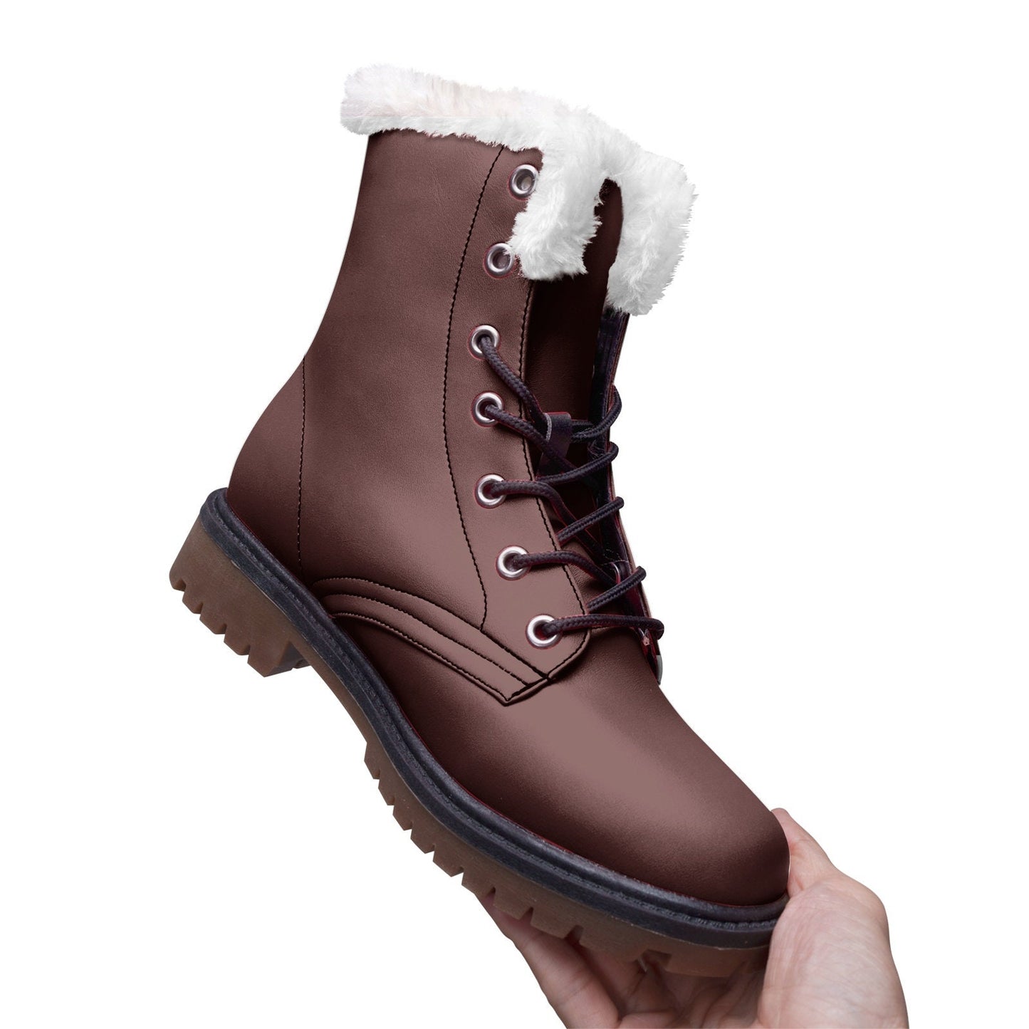 Unisex Lace Up Winter Boots Fashion Comfort Burgundy Chukka Boots