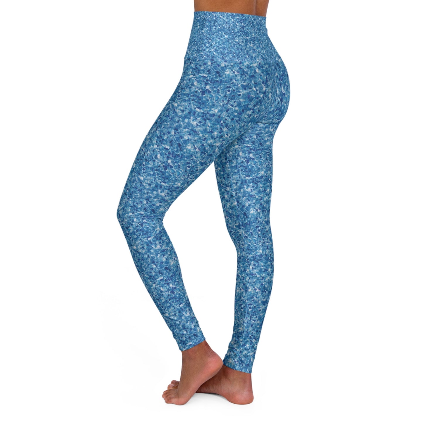 High Waisted Blue Yoga Leggings