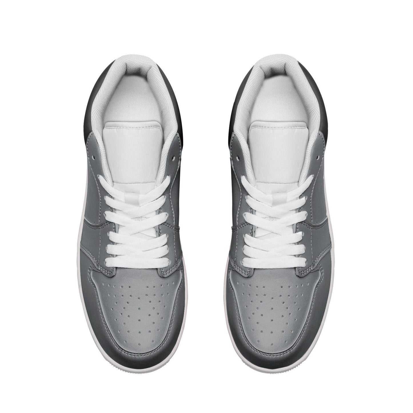 Black and Gray  Low Top Leather Sneakers Unisex