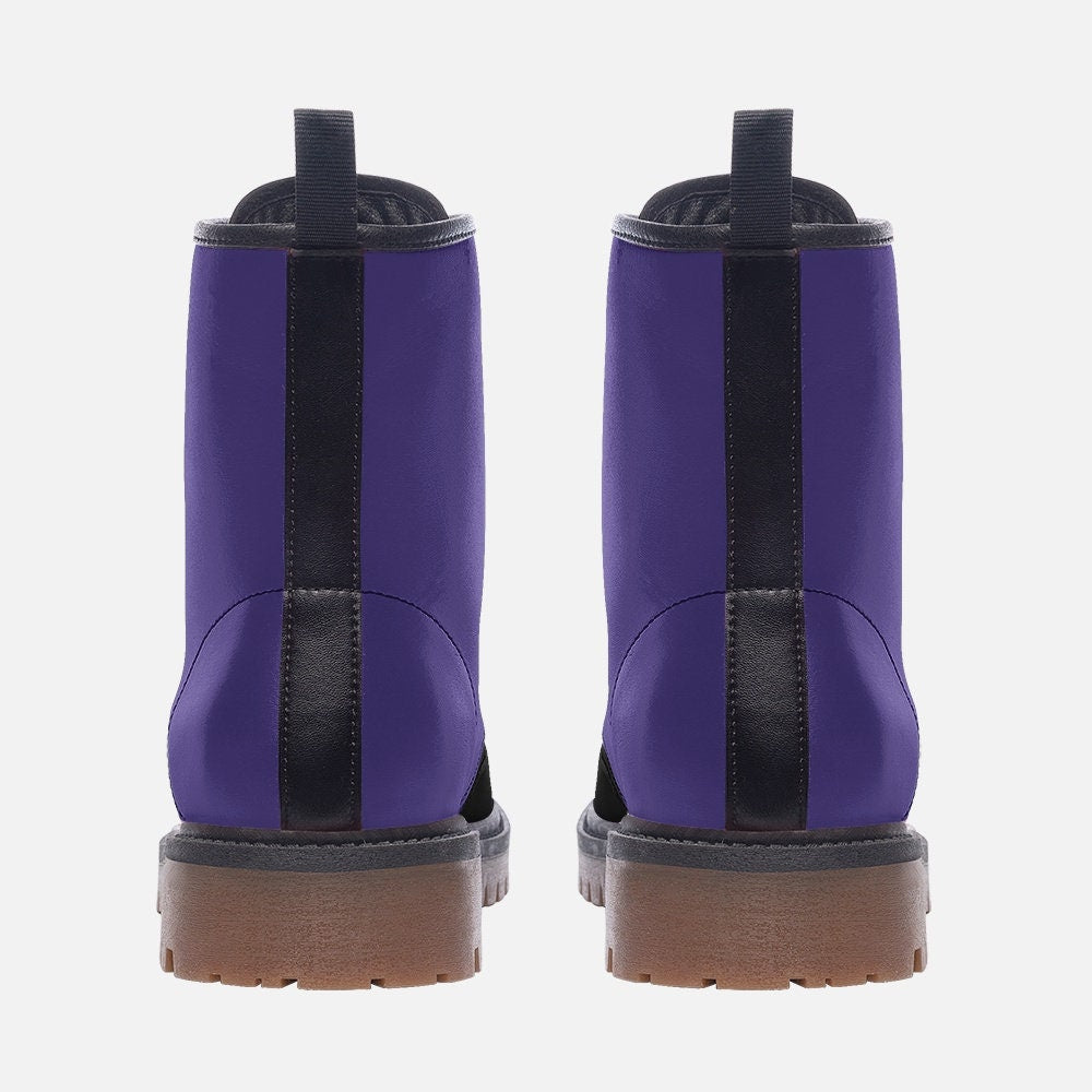 Black and Purple Casual Leather Lightweight boots