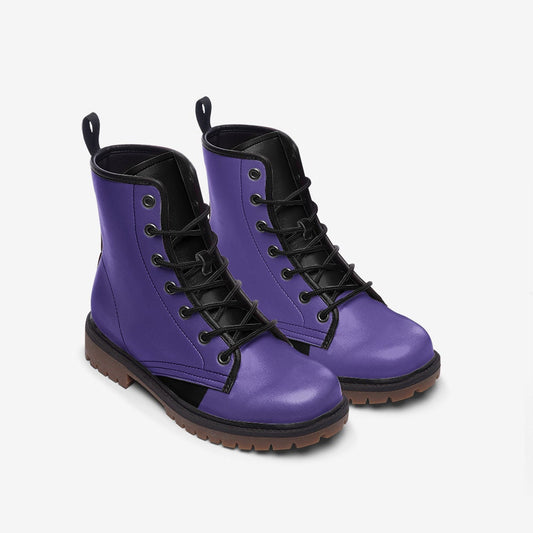 Black and Purple Casual Leather Lightweight boots