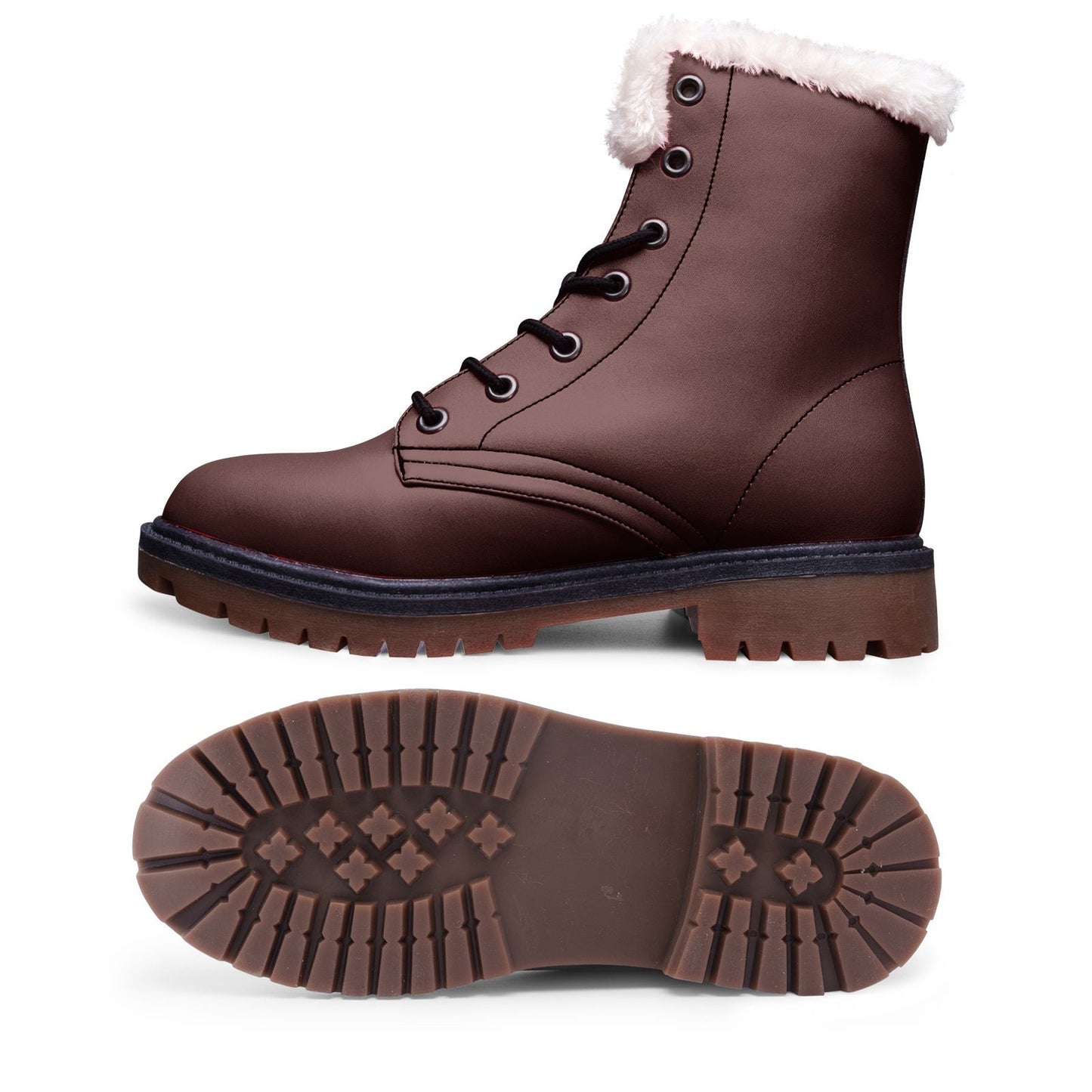 Unisex Lace Up Winter Boots Fashion Comfort Burgundy Chukka Boots