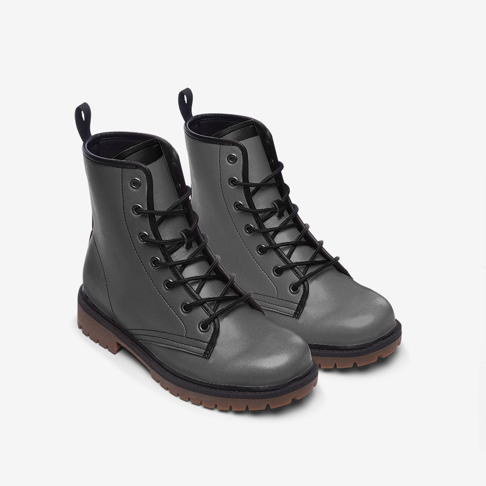 Casual Leather Lightweight Gray and Black boots