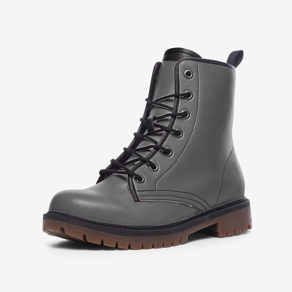 Casual Leather Lightweight Gray and Black boots
