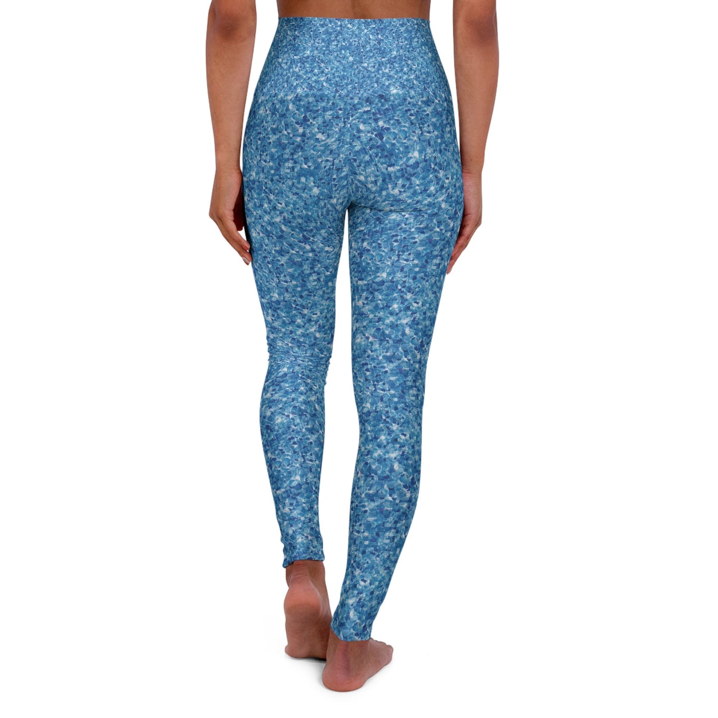 High Waisted Blue Yoga Leggings