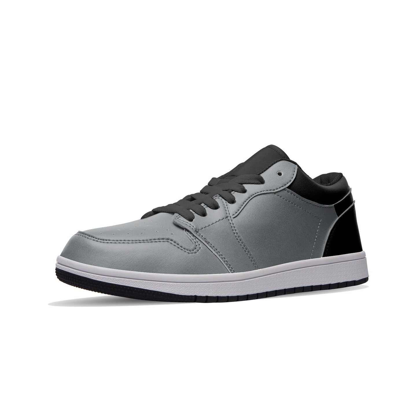 Black and Gray  Low Top Leather Sneakers Unisex
