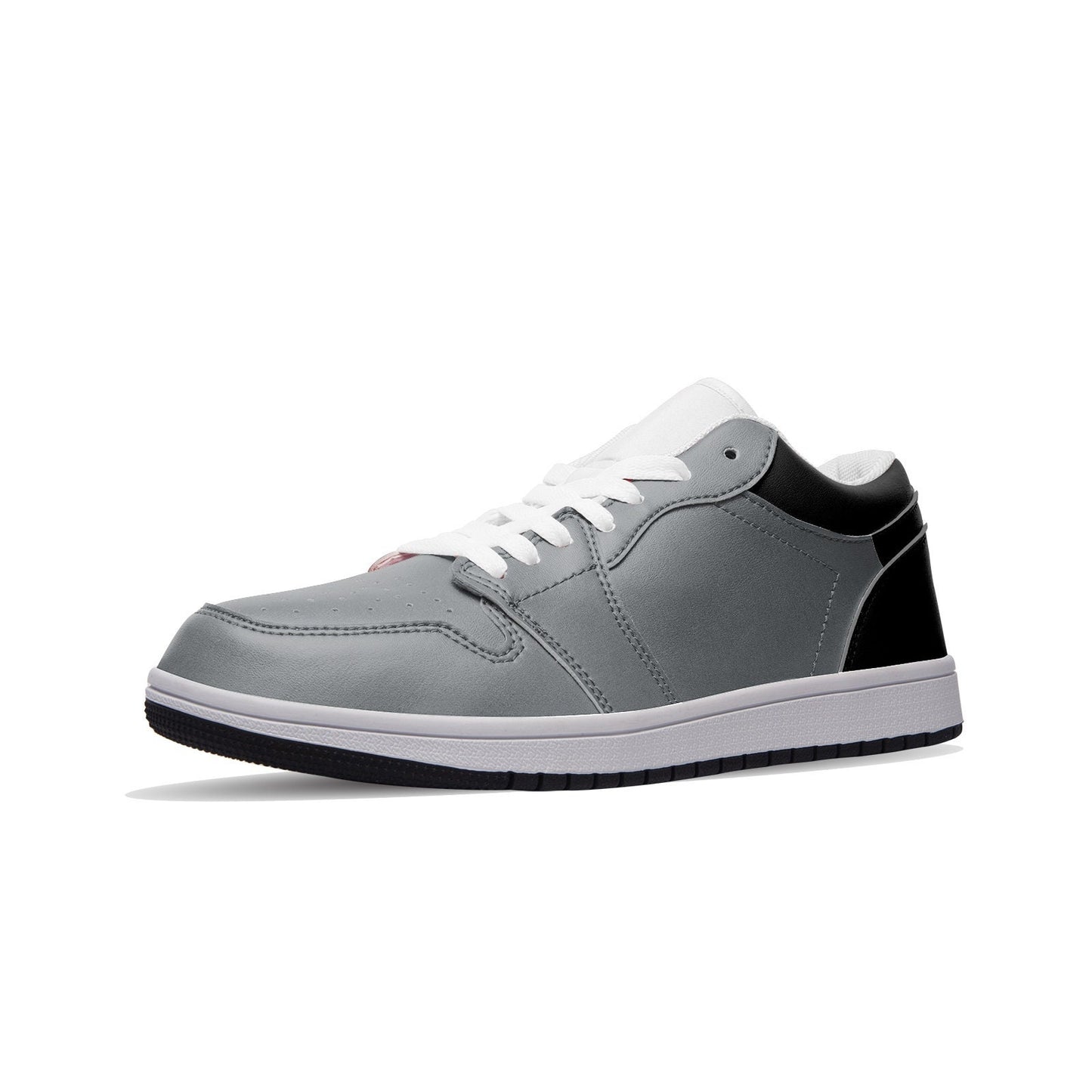 Black and Gray  Low Top Leather Sneakers Unisex