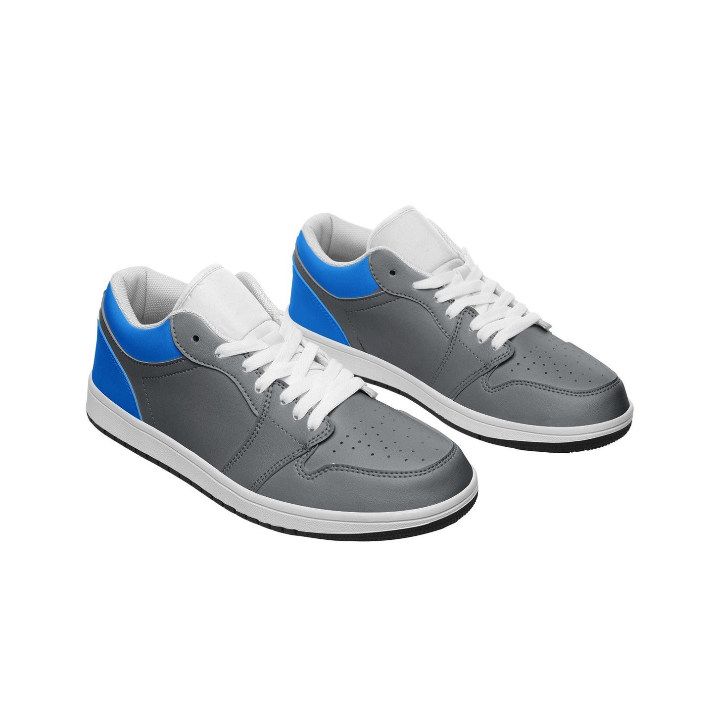 Unisex Low Top Gray Leather Sneakers