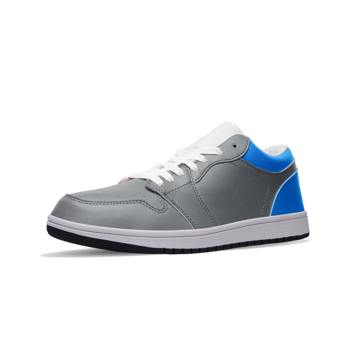 Unisex Low Top Gray Leather Sneakers