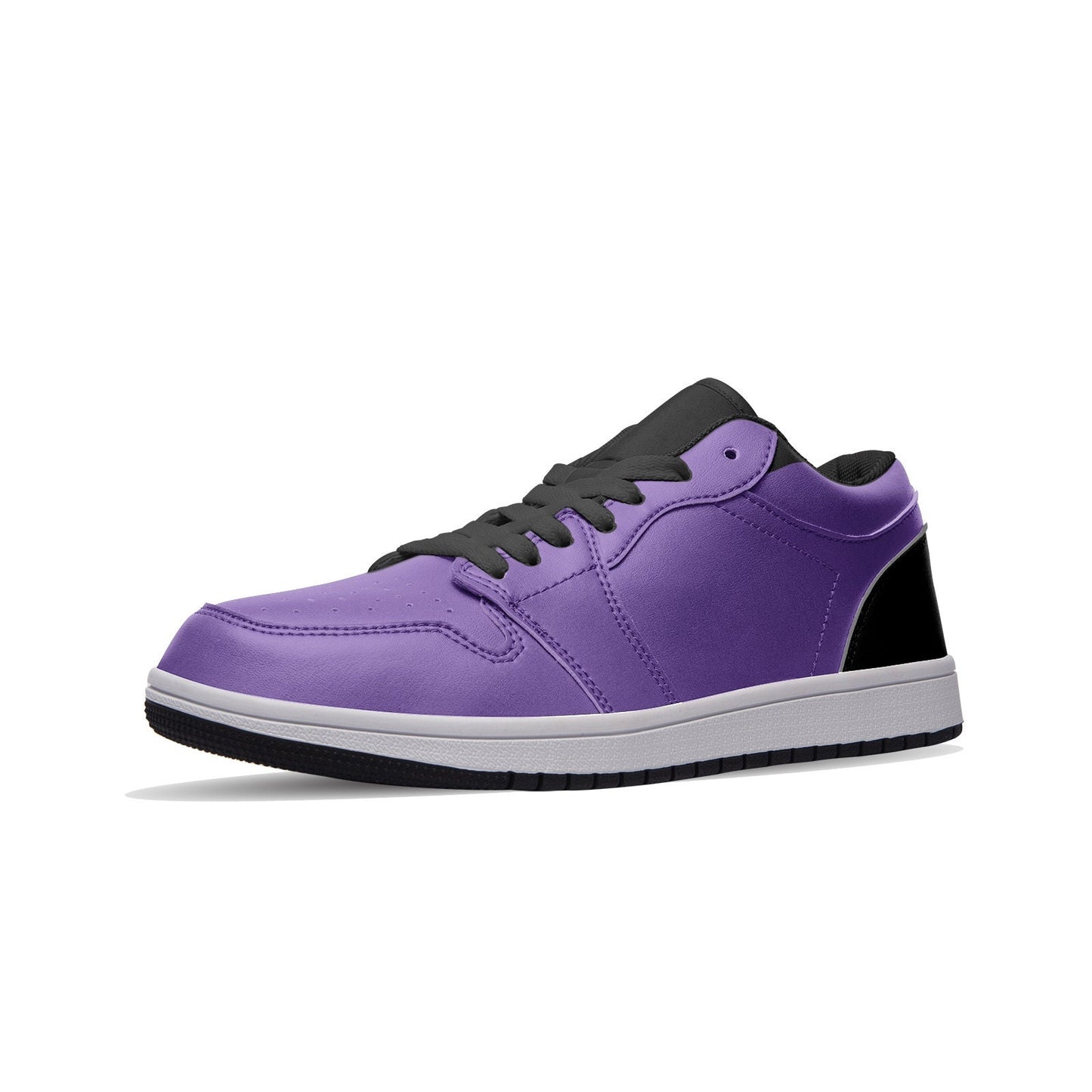 Unisex Low Top Purple Leather Sneakers