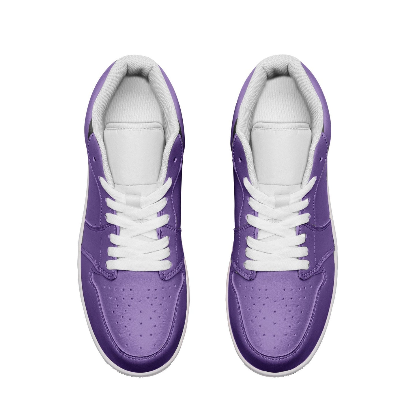 Unisex Low Top Purple Leather Sneakers
