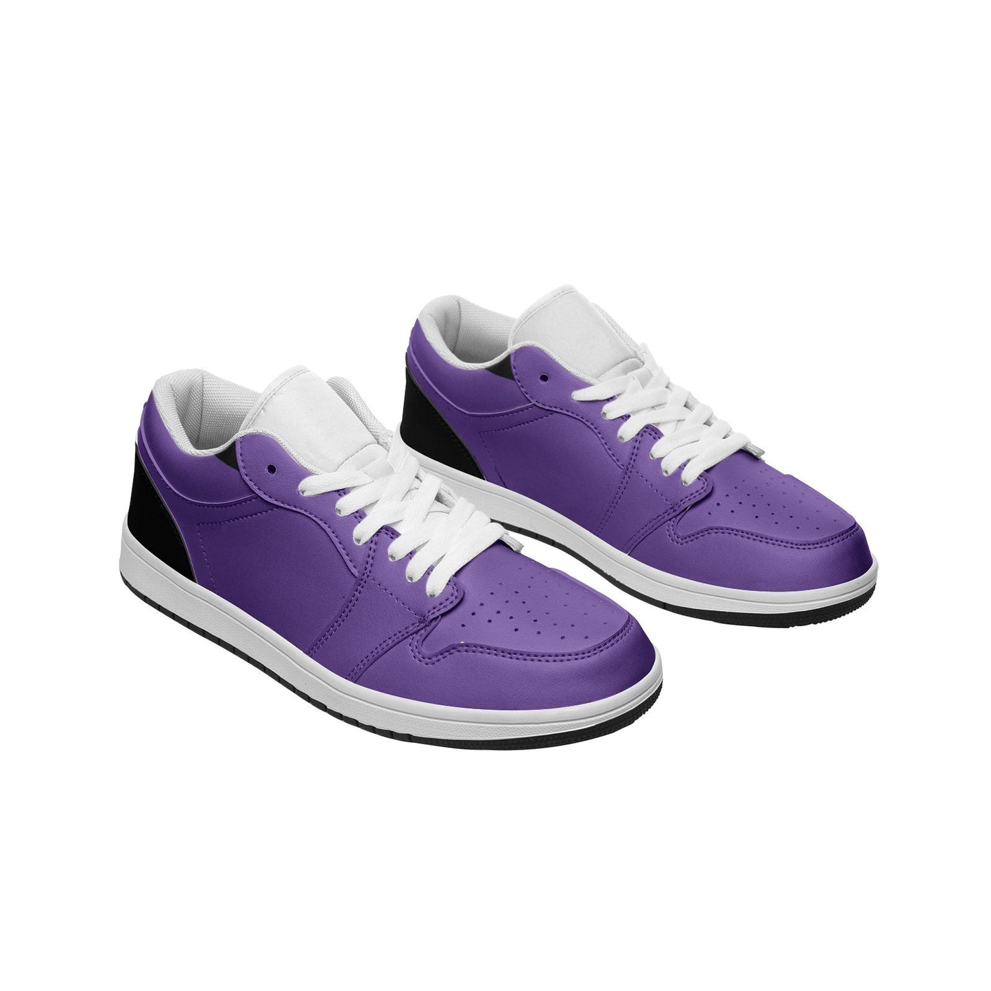 Unisex Low Top Purple Leather Sneakers