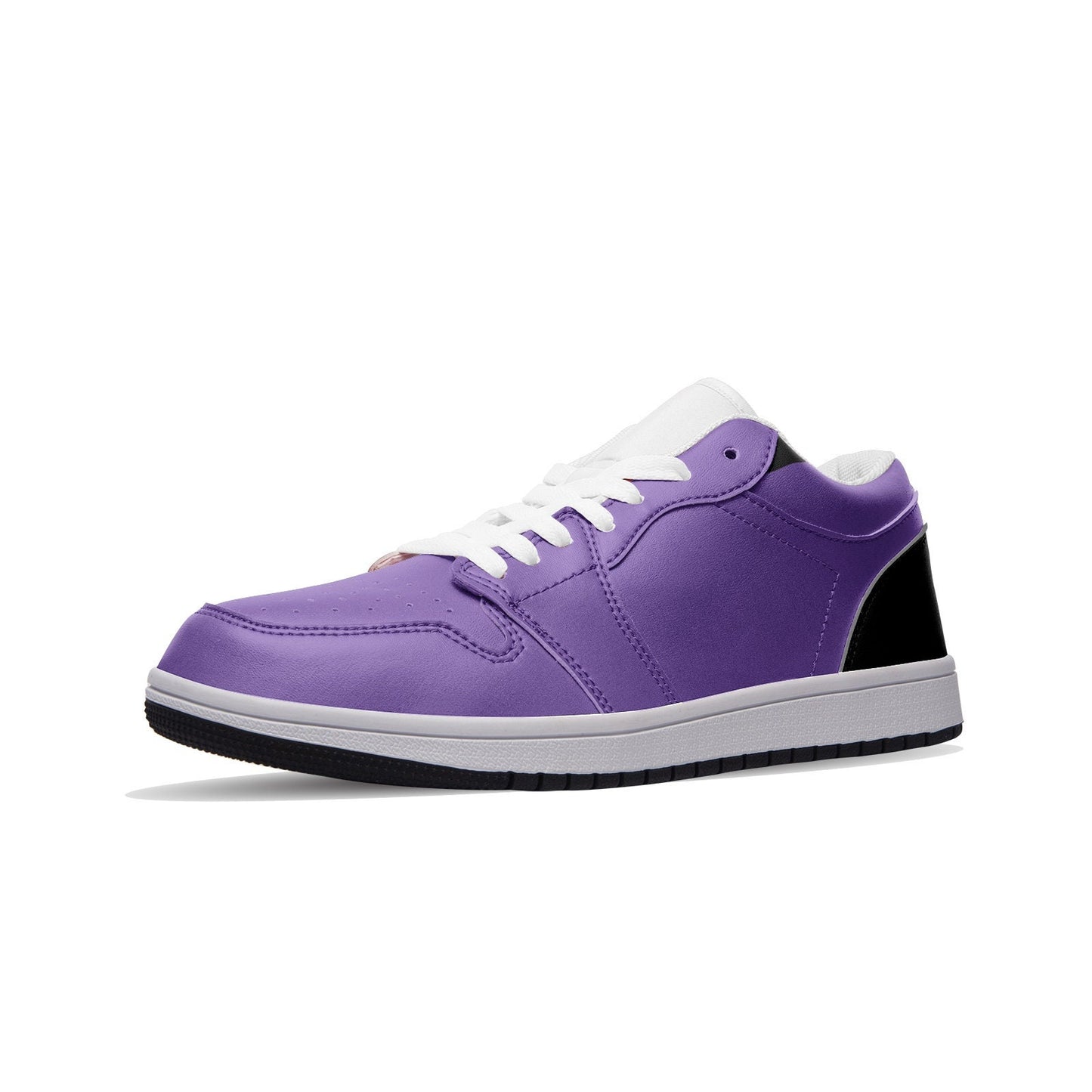 Unisex Low Top Purple Leather Sneakers