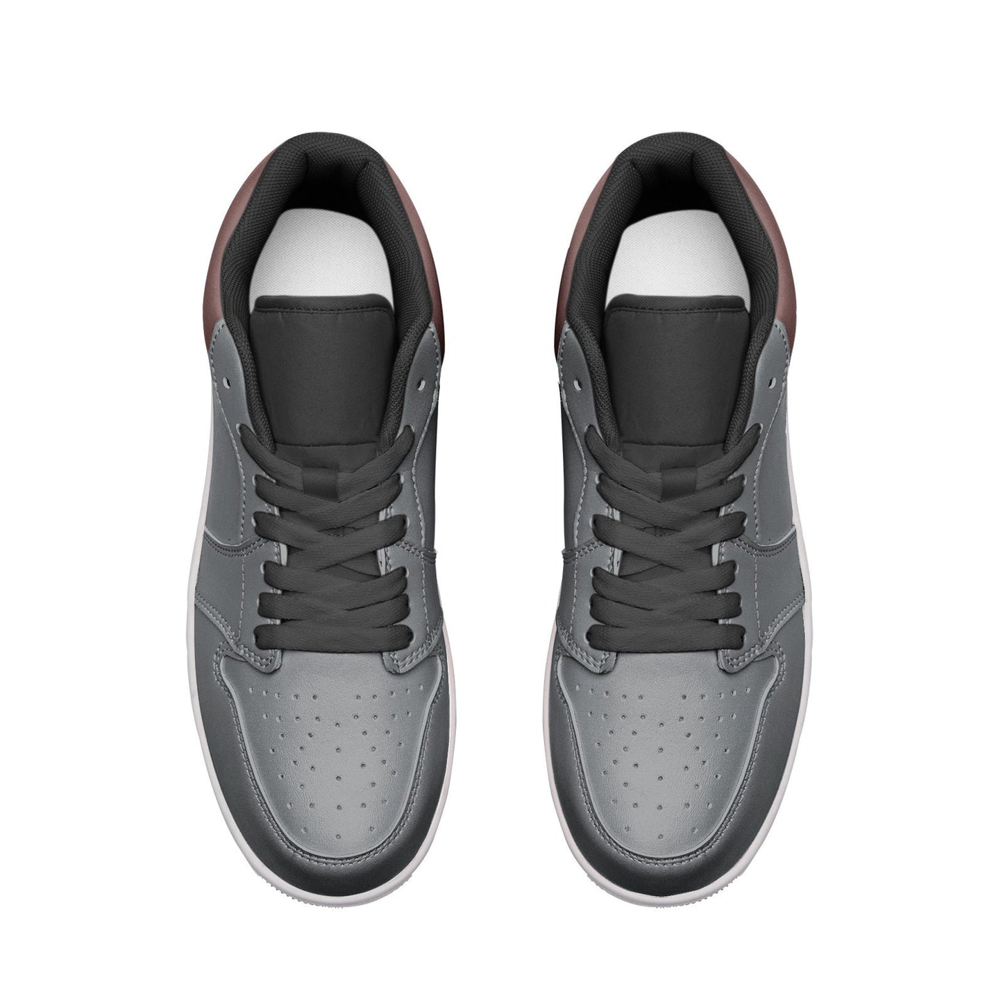 Unisex Low Top Leather Casual Gray Sneakers