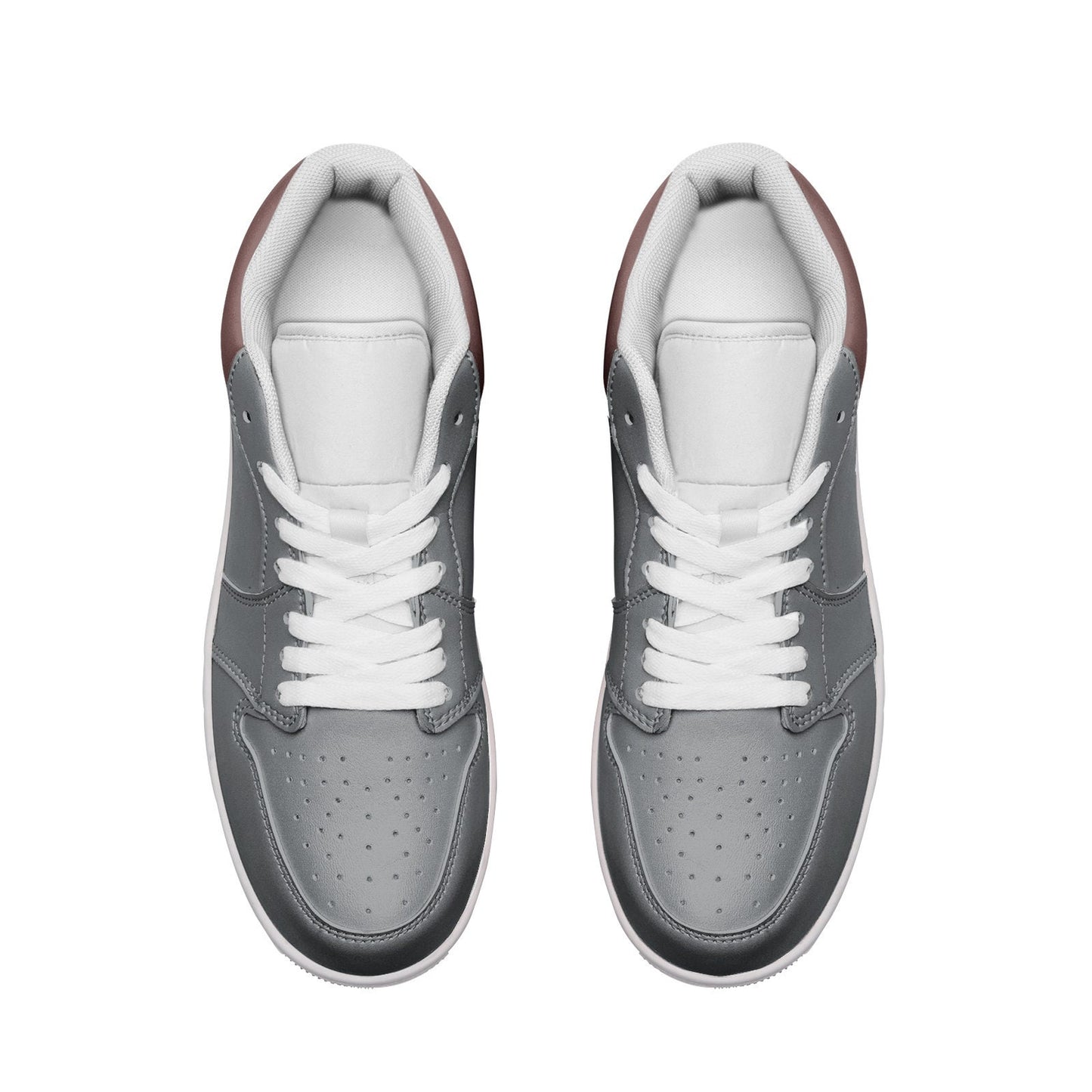 Unisex Low Top Leather Casual Gray Sneakers