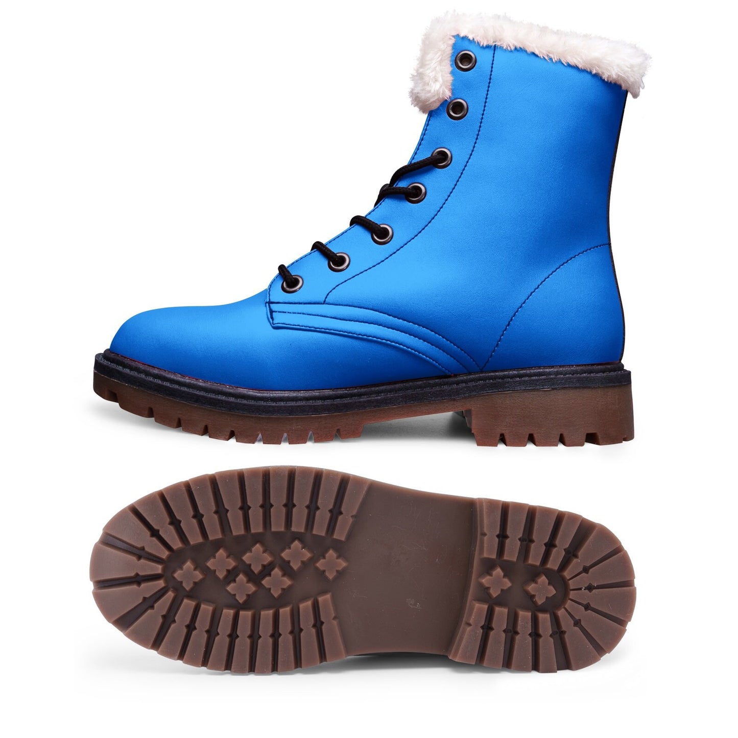 Unisex Lace Up Blue Winter Boots Fashion Comfort Chukka Boots