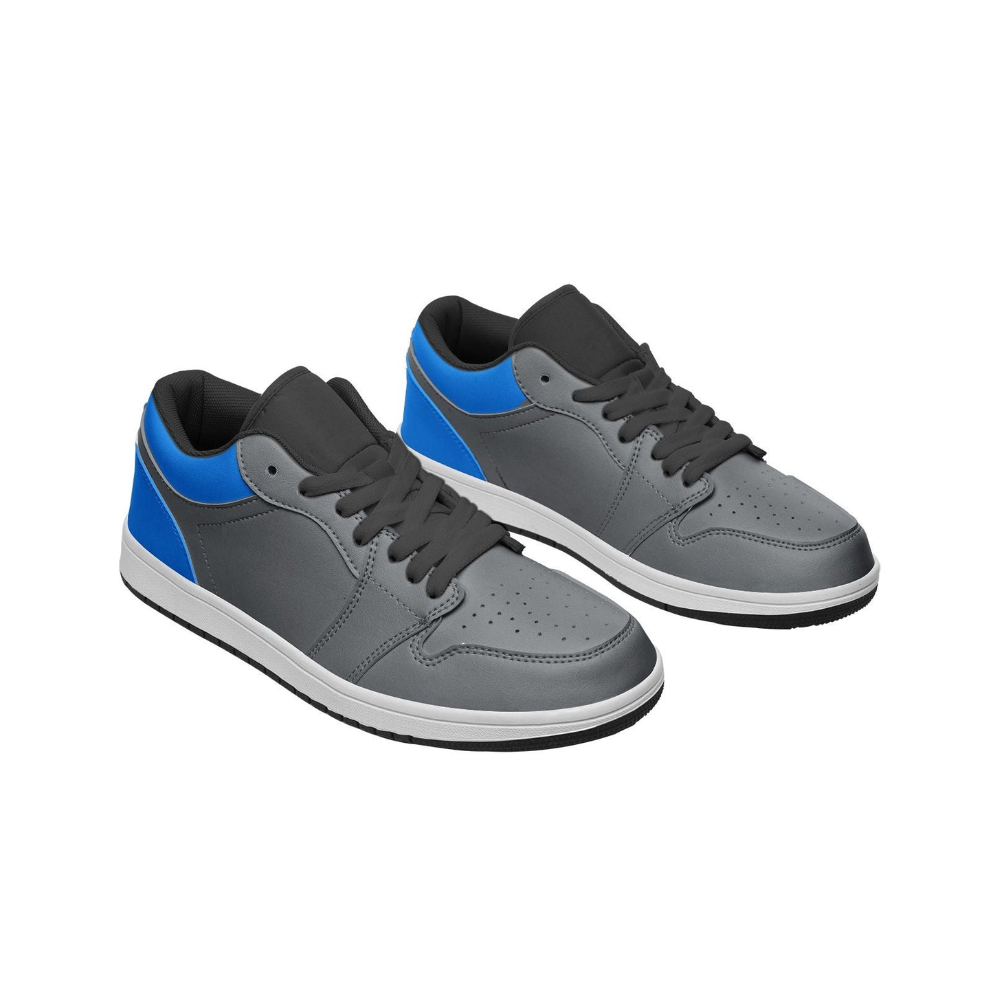 Unisex Low Top Gray Leather Sneakers