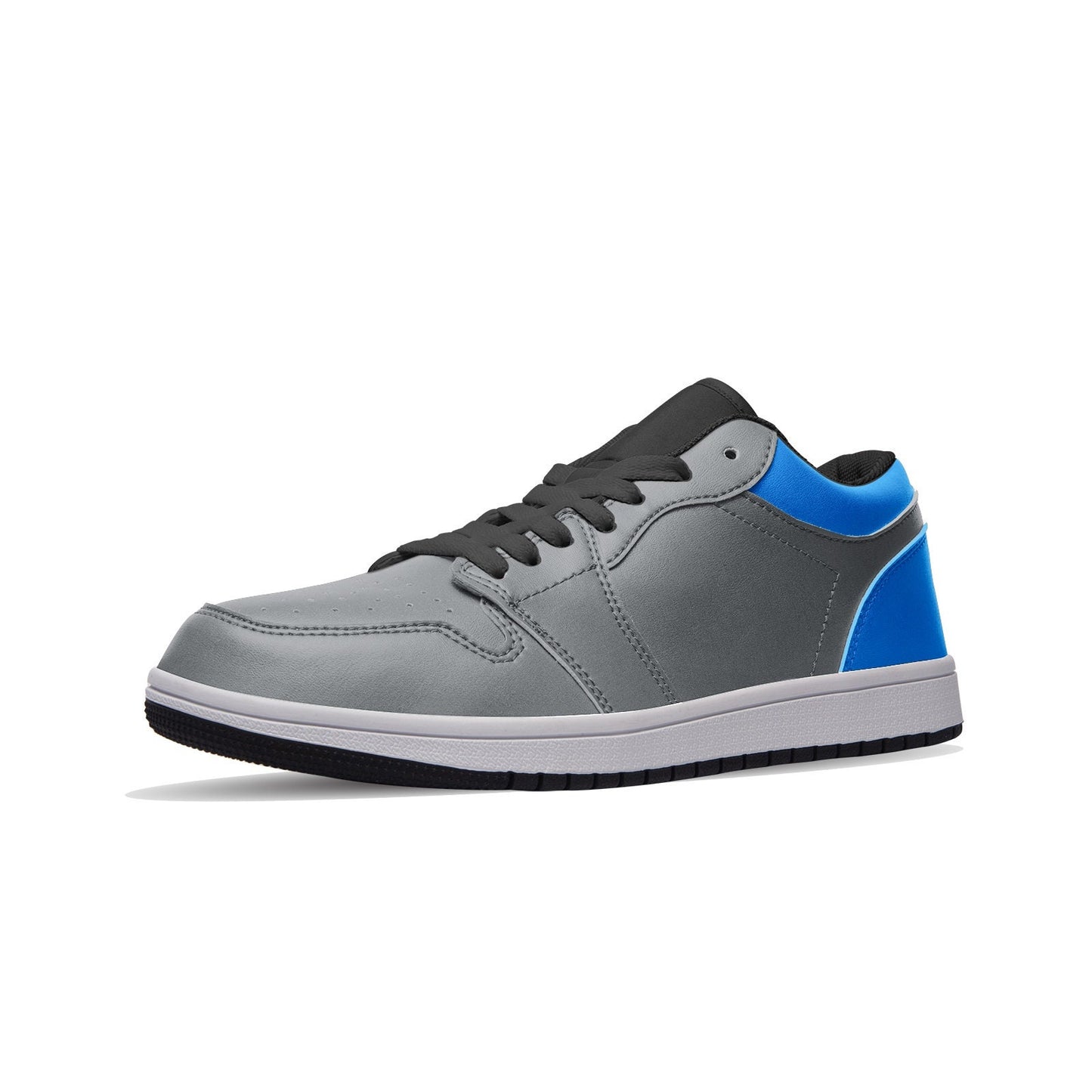 Unisex Low Top Gray Leather Sneakers