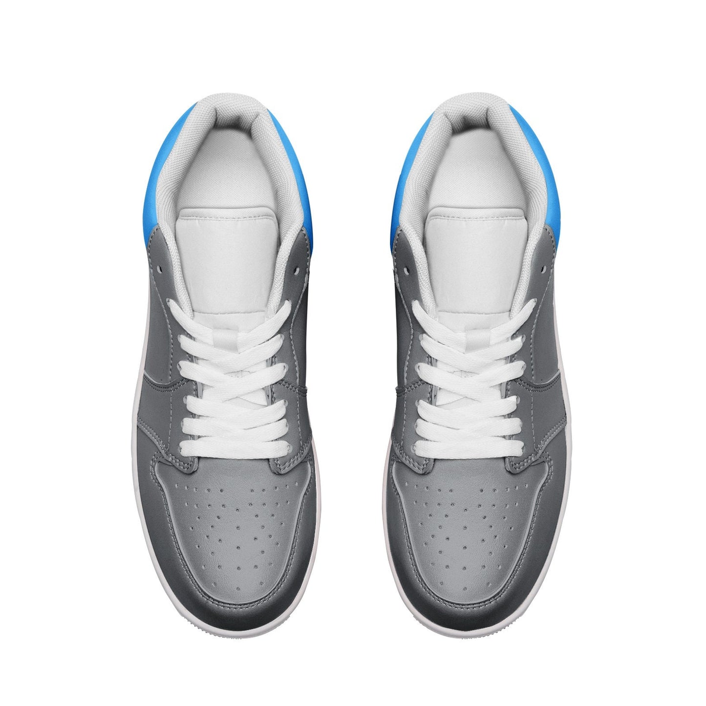 Unisex Low Top Gray Leather Sneakers