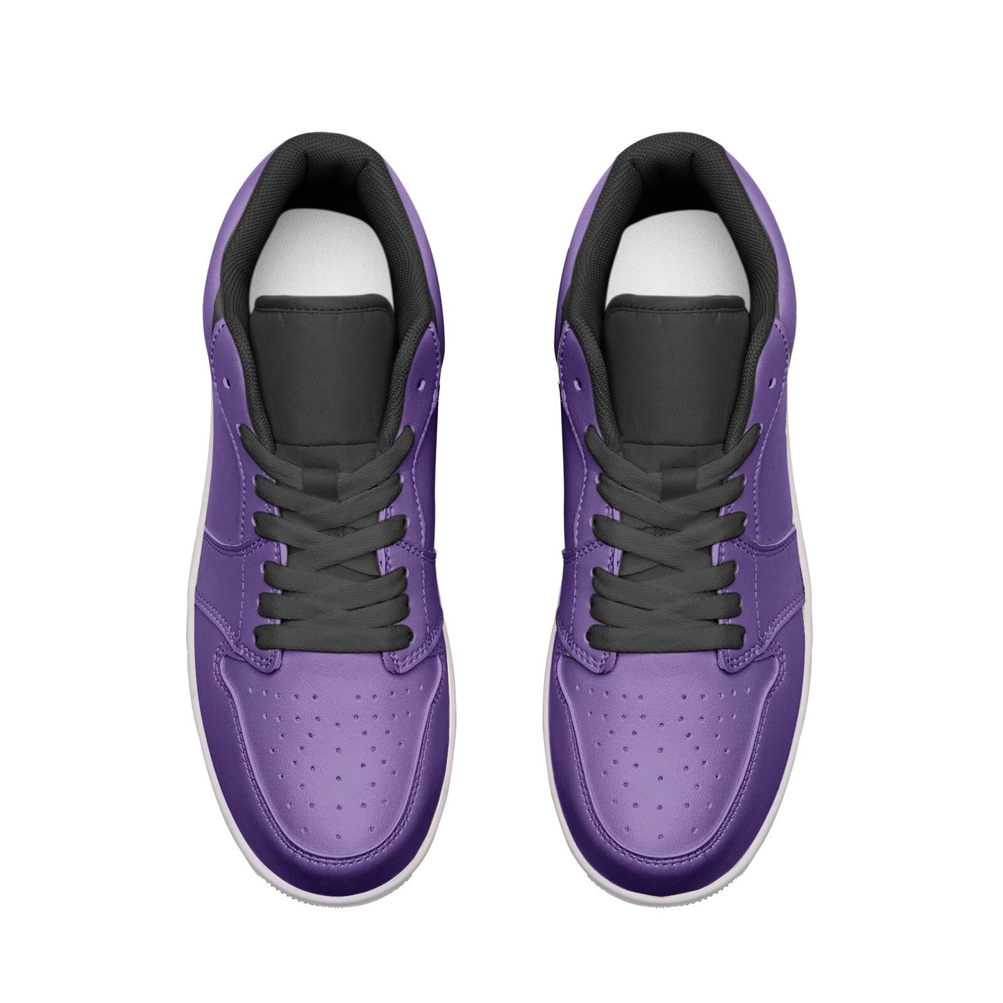 Unisex Low Top Purple Leather Sneakers