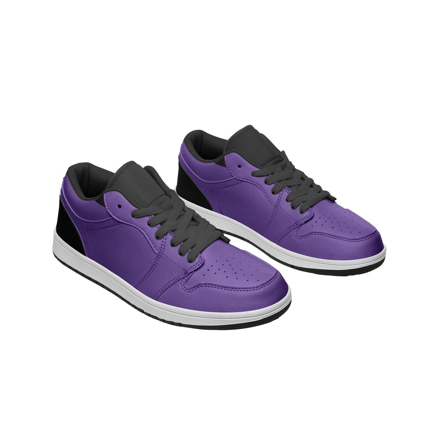 Unisex Low Top Purple Leather Sneakers