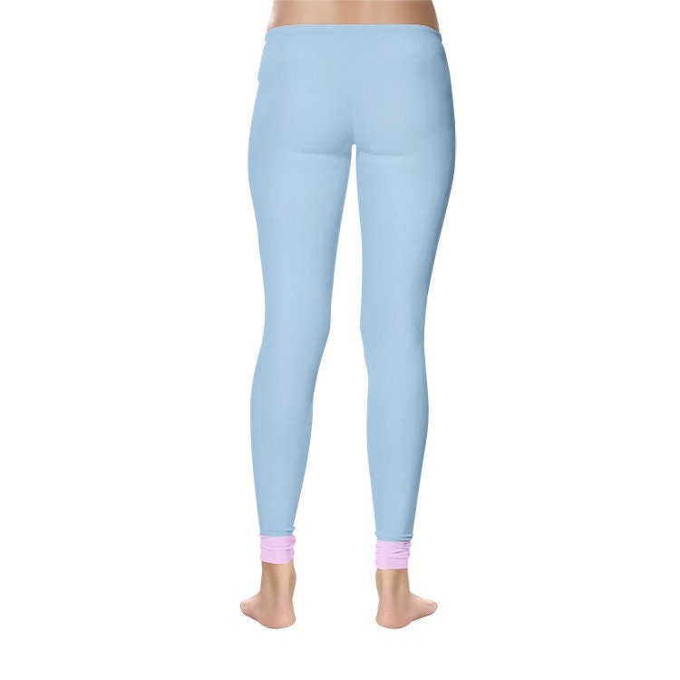 Light Blue Leggings Women's Temp Control Cotton Leggings