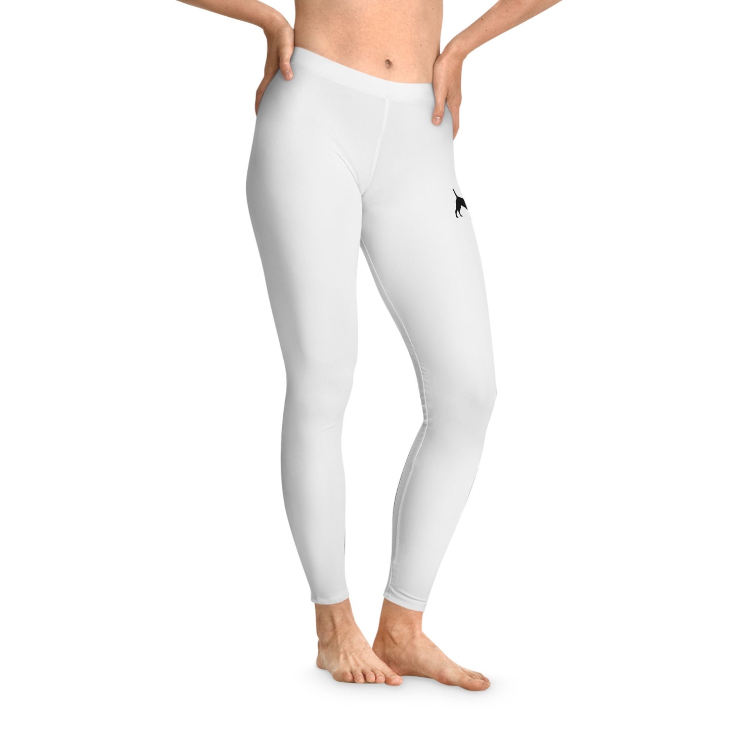 Stretchy White Leggings Black Dog