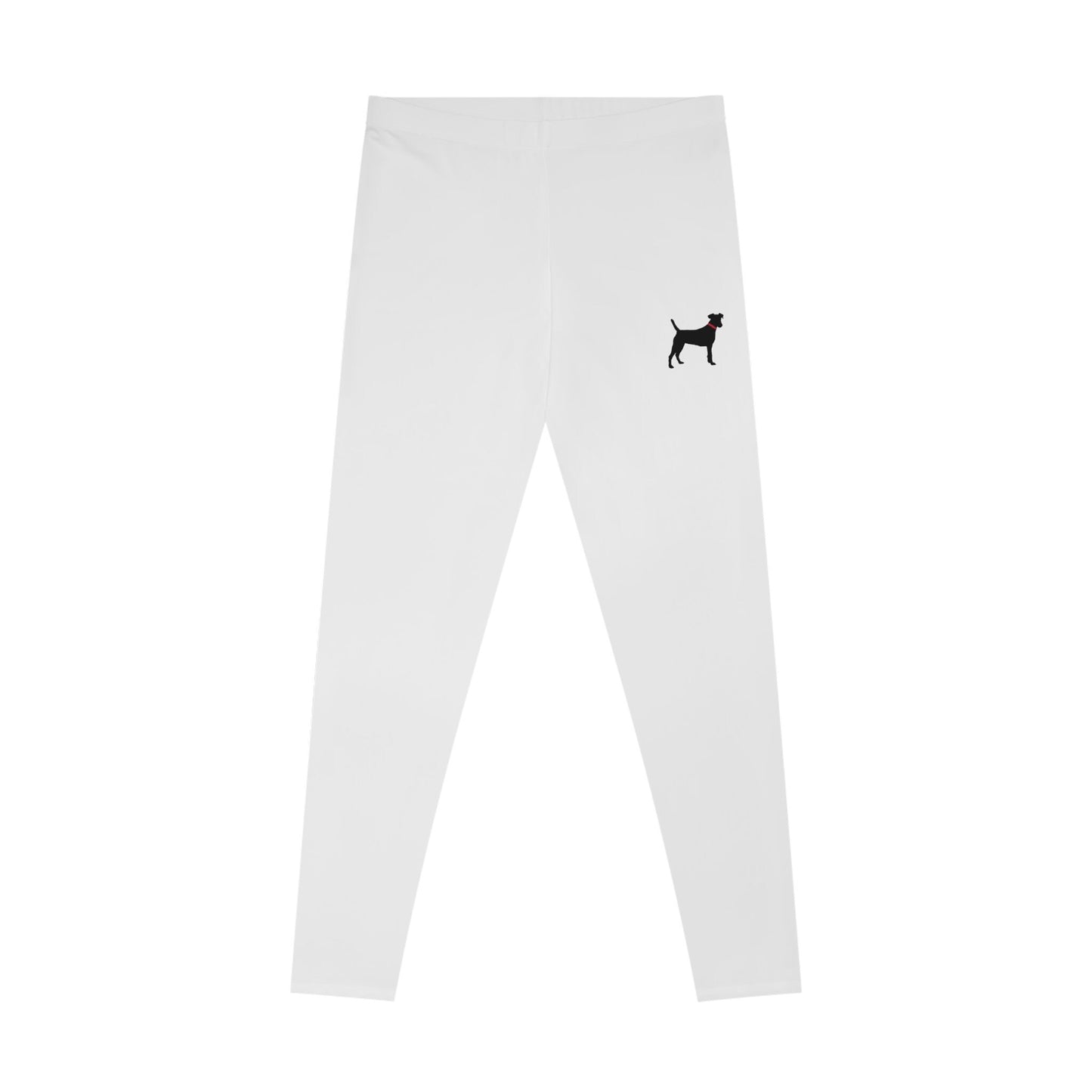 Stretchy White Leggings Black Dog