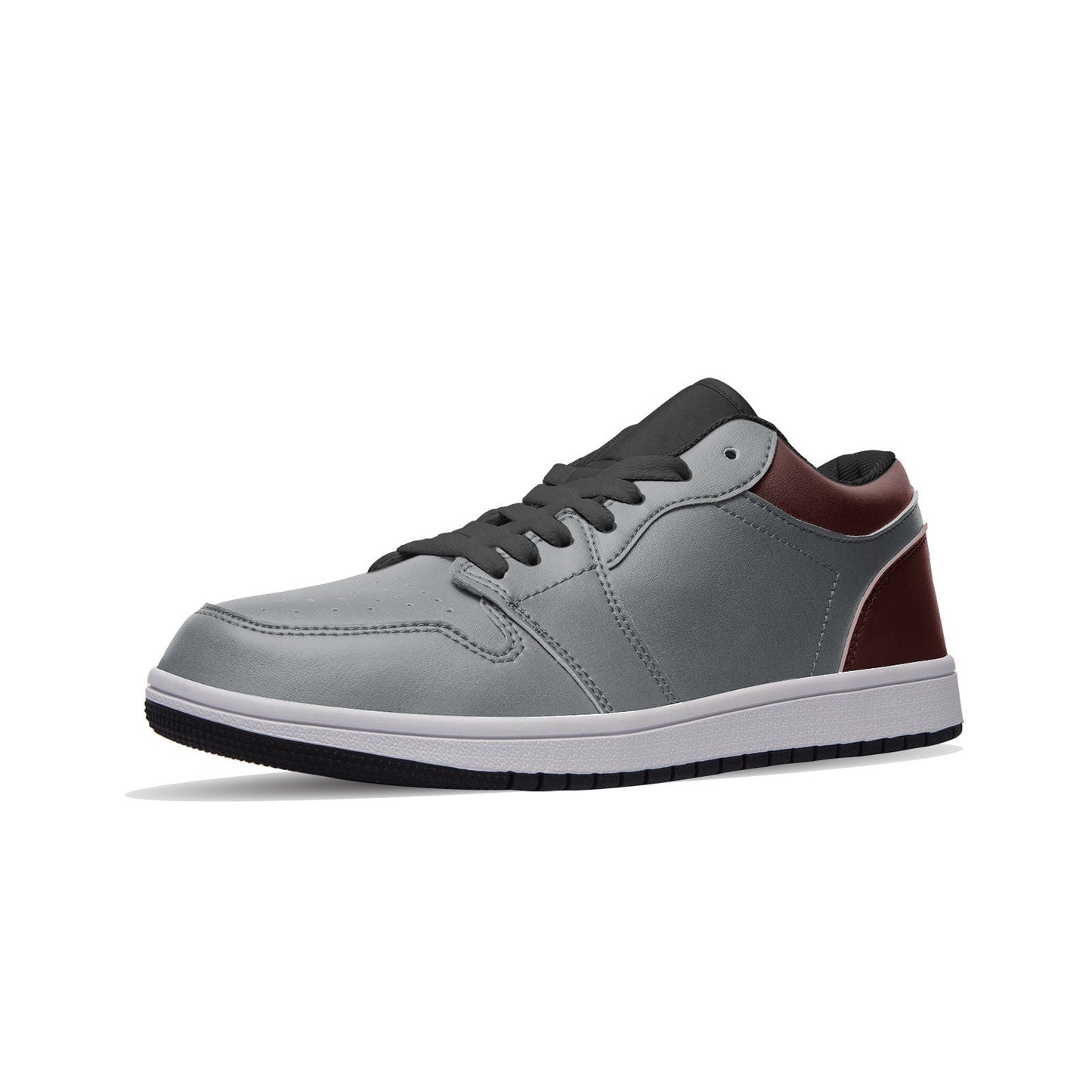 Unisex Low Top Leather Casual Gray Sneakers
