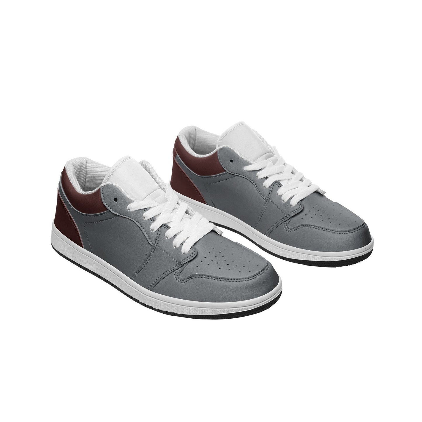 Unisex Low Top Leather Casual Gray Sneakers