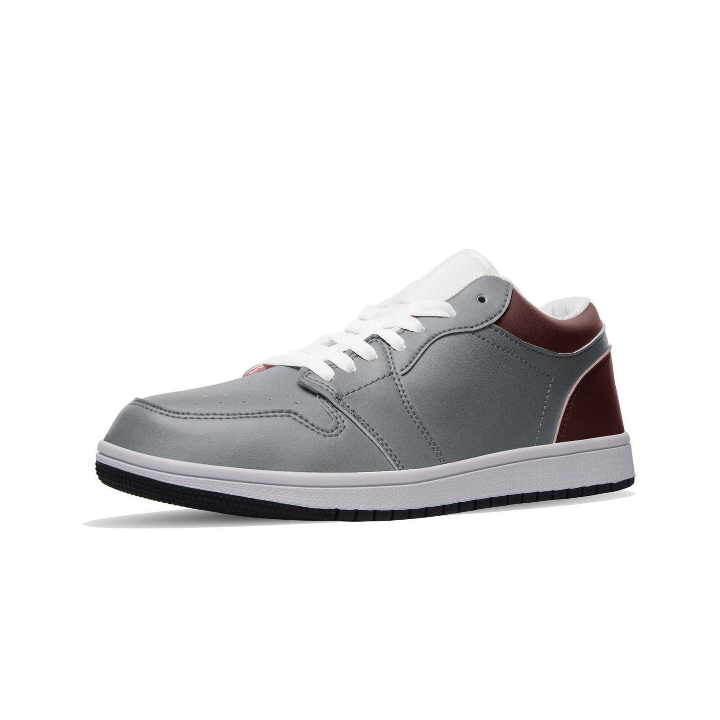 Unisex Low Top Leather Casual Gray Sneakers