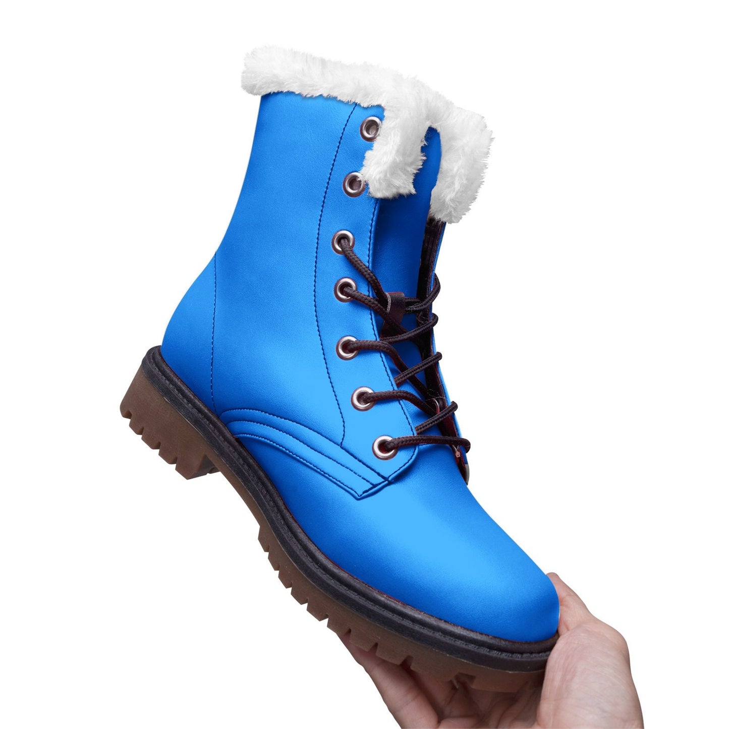Unisex Lace Up Blue Winter Boots Fashion Comfort Chukka Boots