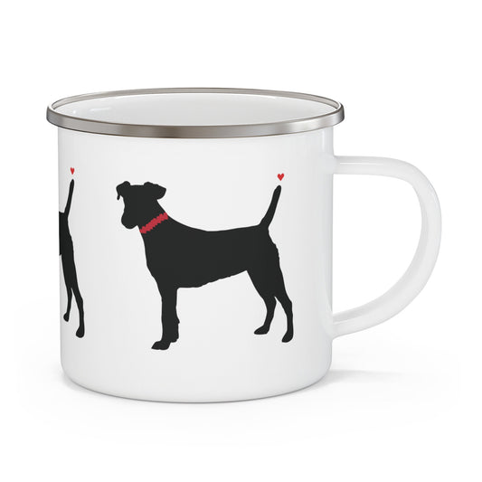 Black Dog Lovers Enamel Camping Mug