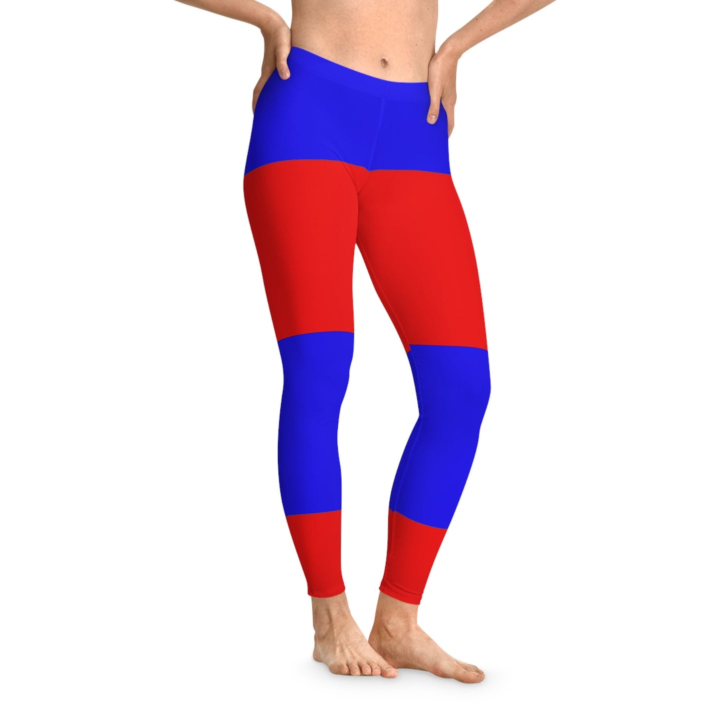 Blue and Red Leggings Stretchy Leggings