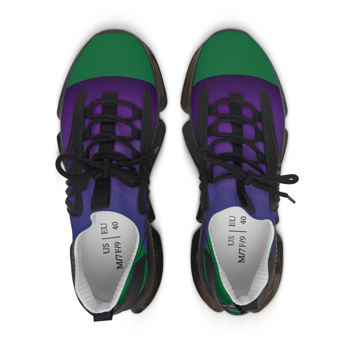Women's Purple and Green Mesh Sneakers