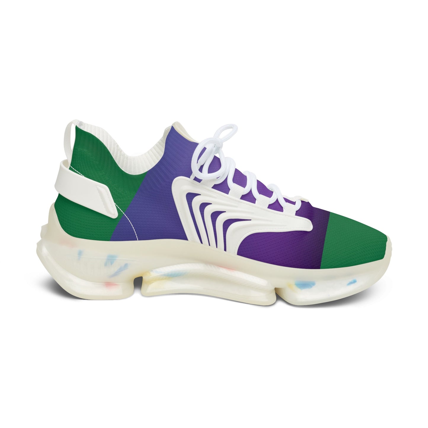 Women's Purple and Green Mesh Sneakers