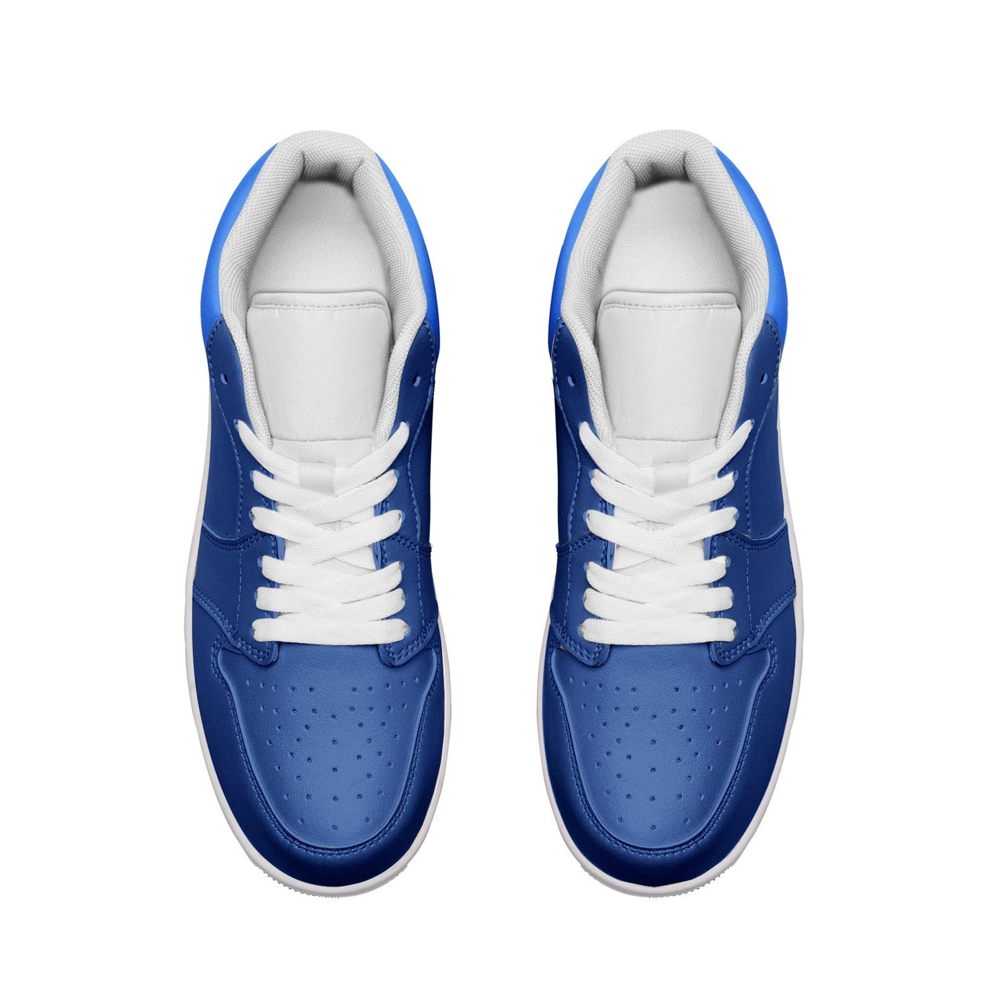 Blue Sneakers Unisex Low Top Leather Shoes