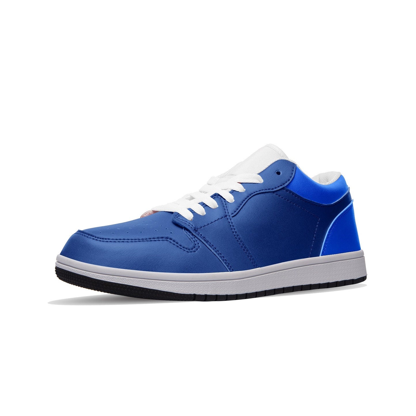 Blue Sneakers Unisex Low Top Leather Shoes