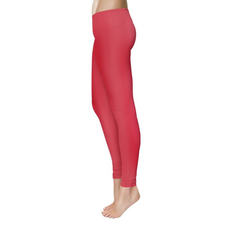 Red Yoga Leggings Women's Temp Control Cotton Leggings