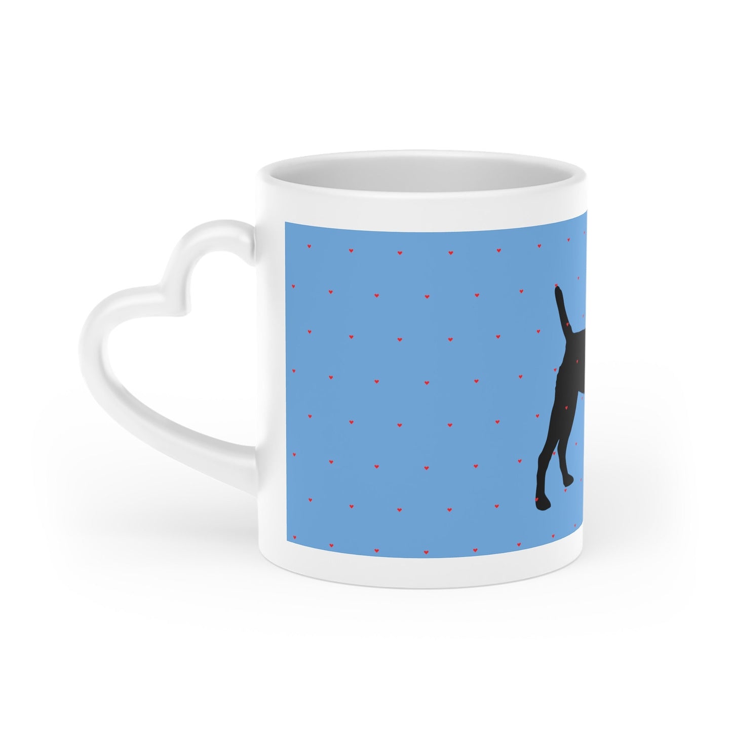 Black Dog Heart-Shaped Mug