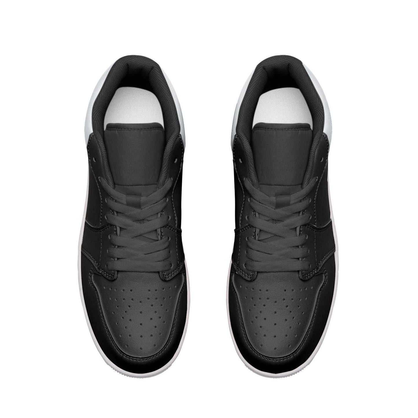 Black Sneakers Unisex Low Top Leather Black Sneakers